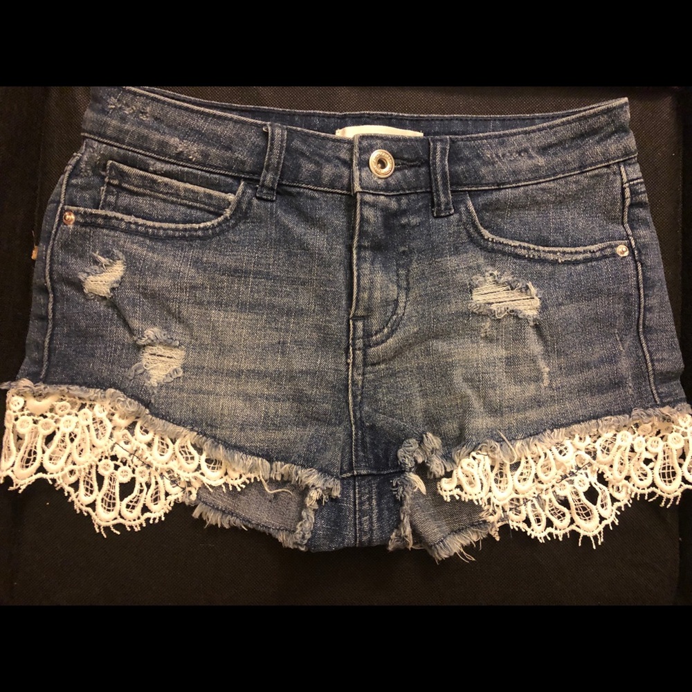 Springfield Denim Shorts with Lace